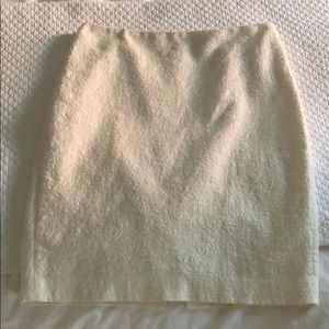 Ann Taylor Cream Textured Skirt